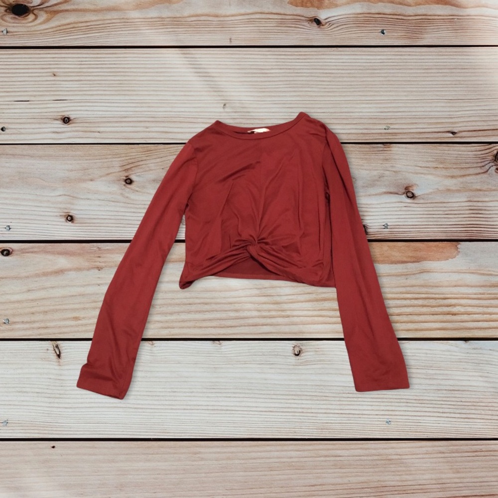 Sage Rust Twist Front Shirt